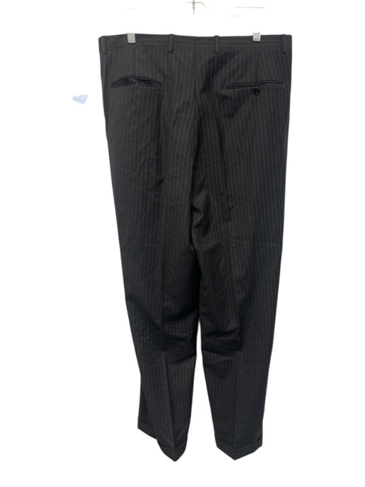 Hickey Freeman Gray & White Wool Striped 2 Button Men's Suit Gray & White / Est XL