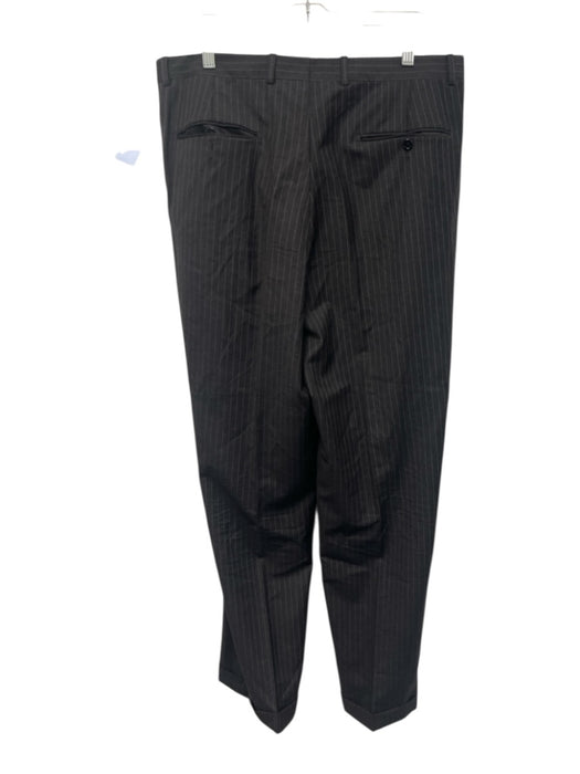 Hickey Freeman Gray & White Wool Striped 2 Button Men's Suit Gray & White / Est XL