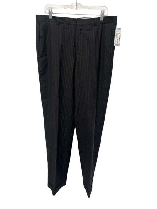 Hickey Freeman Gray & White Wool Striped 2 Button Men's Suit Gray & White / Est XL