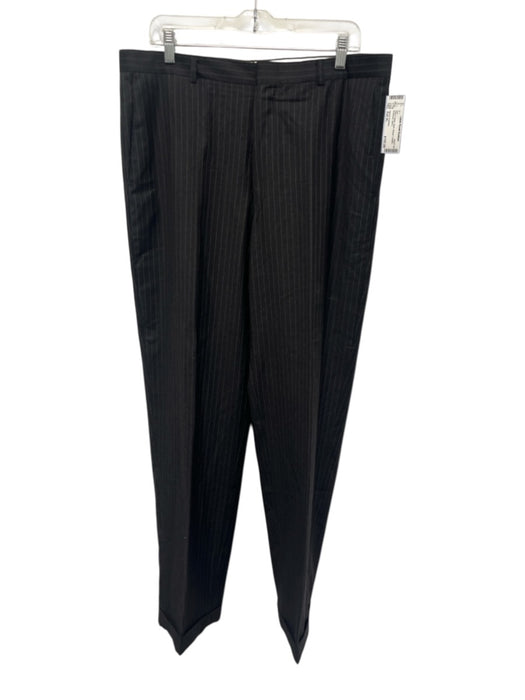 Hickey Freeman Gray & White Wool Striped 2 Button Men's Suit Gray & White / Est XL