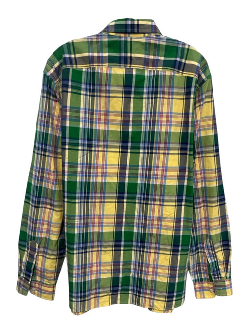 Polo Size XL Green & Multi Cotton Plaid Button Down Men's Long Sleeve Shirt Green & Multi / XL