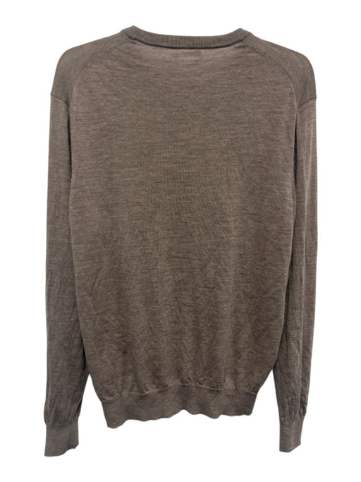 Suitsupply Size XL Brown Merino Wool Solid Men's Sweater Brown / XL