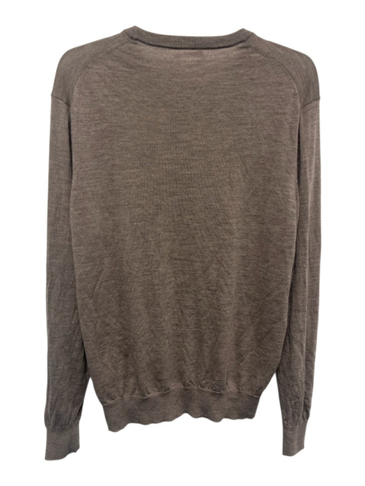 Suitsupply Size XL Brown Merino Wool Solid Men's Sweater Brown / XL
