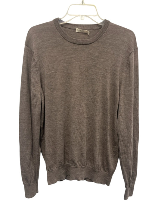 Suitsupply Size XL Brown Merino Wool Solid Men's Sweater Brown / XL