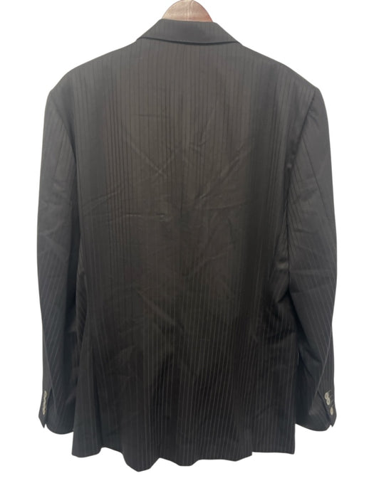 Corneliani Black Wool Striped 2 Button Men's Suit Black / 54