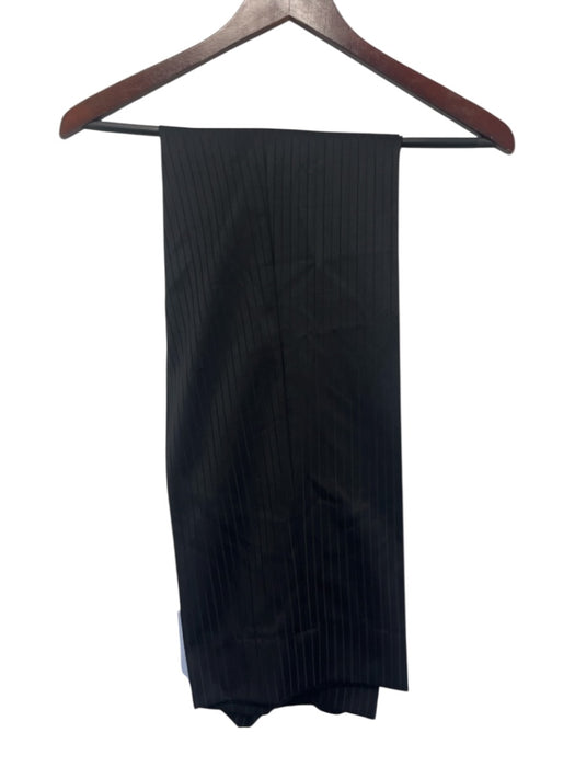 Corneliani Black Wool Striped 2 Button Men's Suit Black / 54