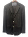 Corneliani Black Wool Striped 2 Button Men's Suit Black / 54