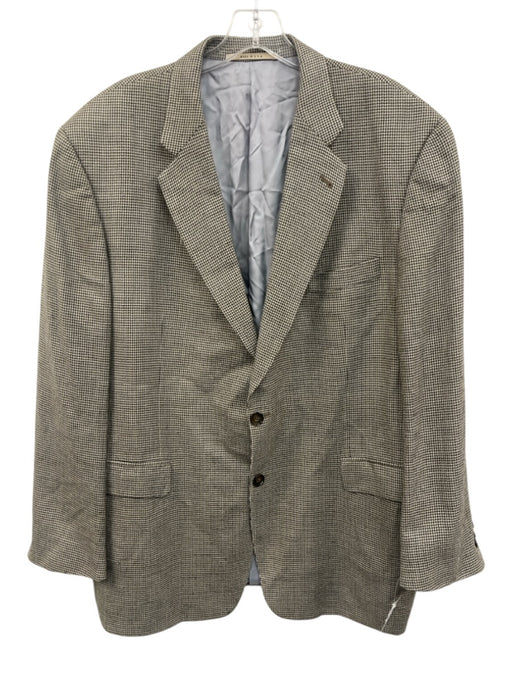 Burberry London Black & Gray Silk Blend Houndstooth 2 Button Men's Blazer Black & Gray / 46R