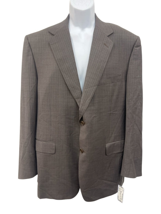 Canali Brown & Blue Wool Striped 2 Button Men's Blazer Brown & Blue / 56