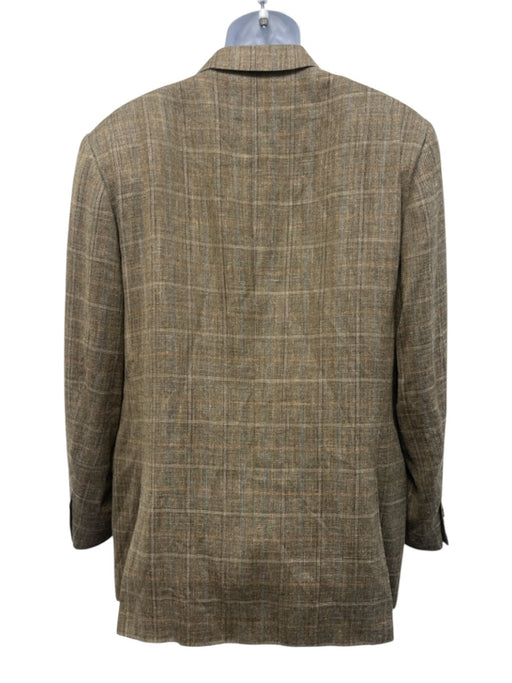 Canali Tan & Multi Wool Blend Plaid 2 Button Men's Blazer Tan & Multi / 54