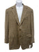 Canali Tan & Multi Wool Blend Plaid 2 Button Men's Blazer Tan & Multi / 54