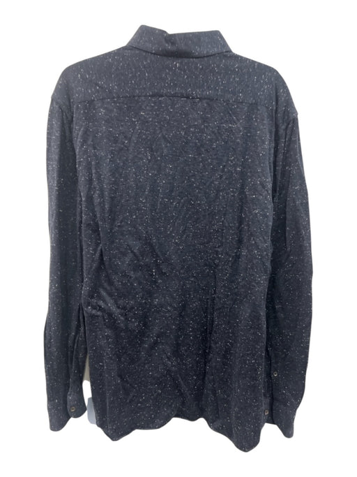 Cornelliani Size 17.5 Navy Blue & White Cotton Polo Men's Long Sleeve Shirt Navy Blue & White / 17.5