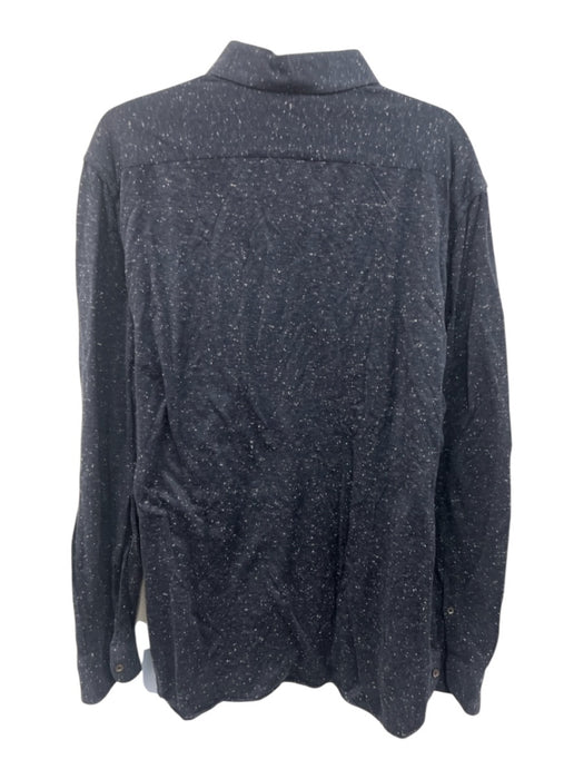 Cornelliani Size 17.5 Navy Blue & White Cotton Polo Men's Long Sleeve Shirt Navy Blue & White / 17.5