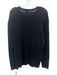 Armani Collezioni Size M Navy Blue Silk Crewneck Men's Long Sleeve Shirt Navy Blue / M