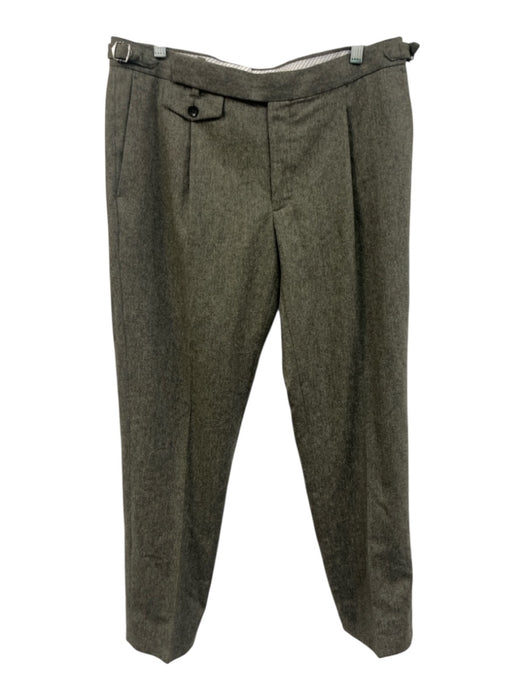 Suitsupply Size 52 Olive Green Wool Solid Men's Pants Olive Green / 52