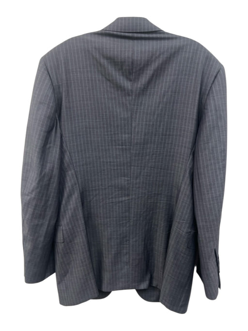 Canali Blue & Gray Wool Striped 2 Button Men's Suit Blue & Gray / 54