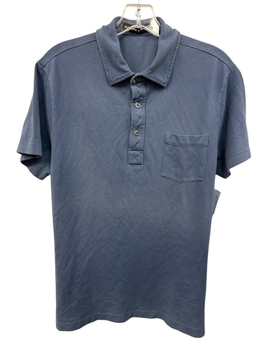 Ralph Lauren Black Size M Blue Cotton Solid Polo Men's Short Sleeve Blue / M
