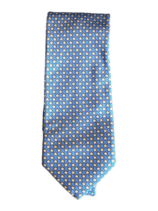 H Stockton Blue & Orange Silk Stars Men's Ties Blue & Orange