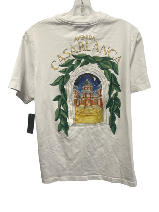 Casablanca Size S White & Multi Cotton Graphic Men's Short Sleeve White & Multi / S