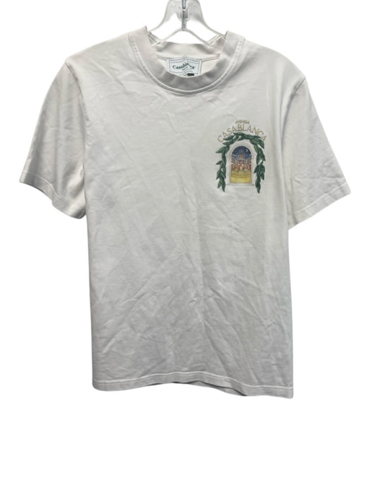 Casablanca Size S White & Multi Cotton Graphic Men's Short Sleeve White & Multi / S