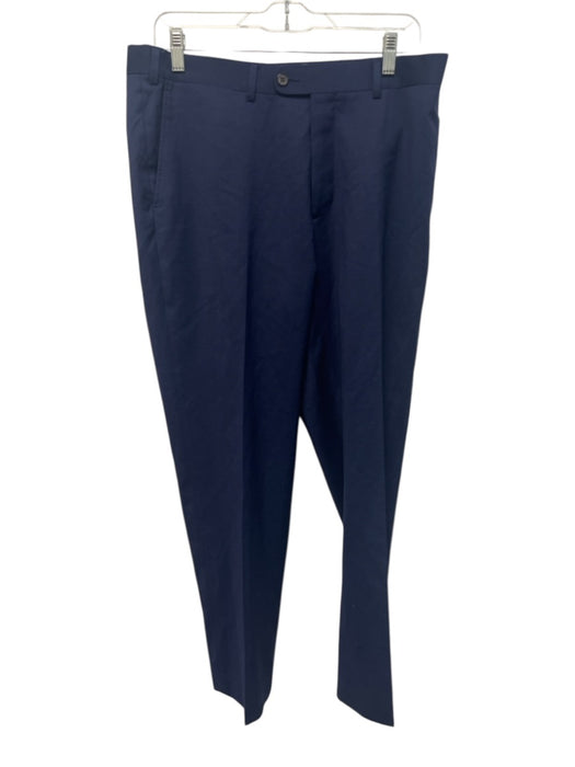Suitsupply Size 50 Blue Wool Solid Zip Fly Men's Pants Blue / 50