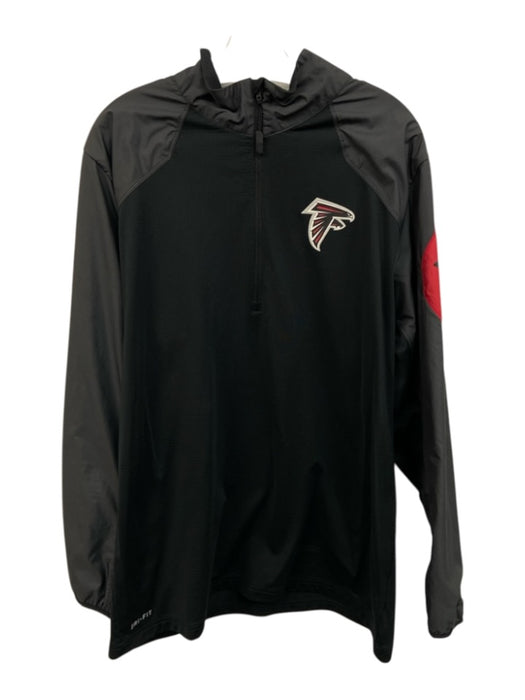 Nike Size L Black, Gray & Red Polyester Solid 3/4 Zip Men's Long Sleeve Shirt Black, Gray & Red / L