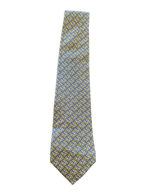 Ferragamo Blue & Multi Silk All Over Print Men's Tie Blue & Multi