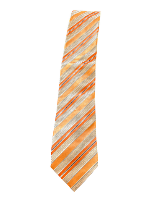Ermenegildo Zegna Orange & Gray Silk Striped Men's Tie Orange & Gray