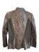 Lafayette 148 Size 2 Gray 100% Leather Shoulder Pads Snake Zip Up Jacket Gray / 2