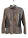 Lafayette 148 Size 2 Gray 100% Leather Shoulder Pads Snake Zip Up Jacket Gray / 2