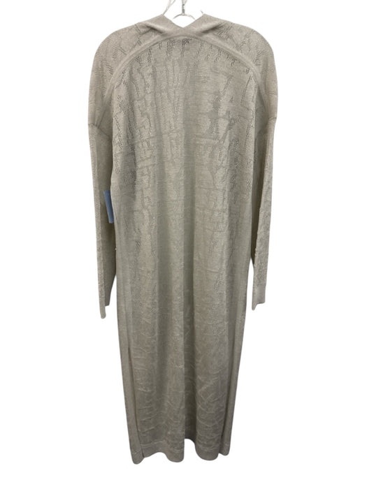 All Saints Size L Grey Viscose & Polyester Long Sleeve Knit Open Cardigan Grey / L