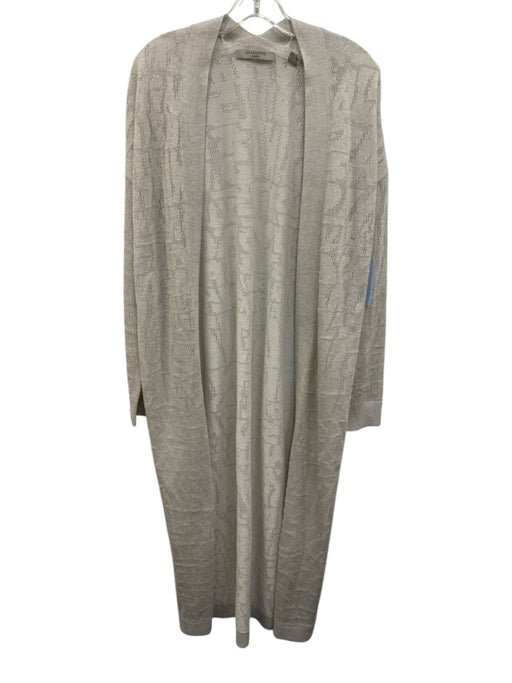 All Saints Size L Grey Viscose & Polyester Long Sleeve Knit Open Cardigan Grey / L