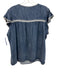 Rails Size XL Dark Wash Lyocell blend Ruffle Cap Sleeve Split Neck Top Dark Wash / XL