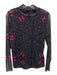 Ted Baker Size 4 Black, Pink & Multi Polyester Long Sleeve Sheer High Neck Top Black, Pink & Multi / 4