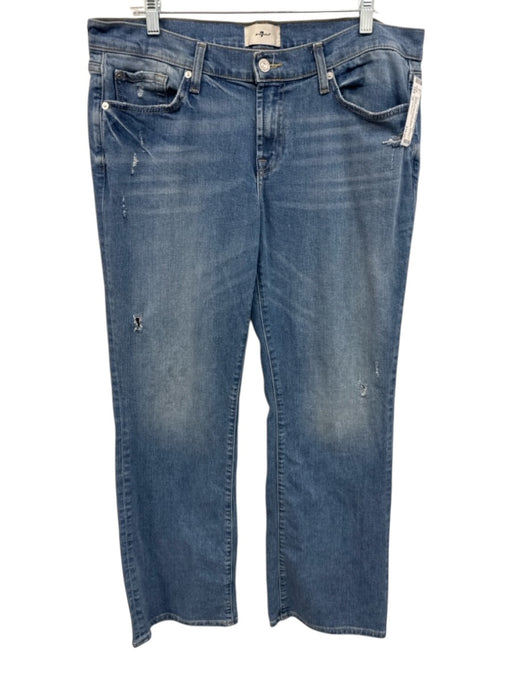 7 For All Mankind Size 32 Medium Wash Cotton Denim Mid Rise distressed Jeans Medium Wash / 32