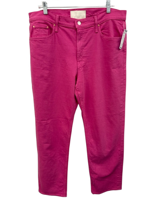 Mother Superior Size 33 Pink Cotton Mid Rise Zip Fly Straight Leg Jeans Pink / 33