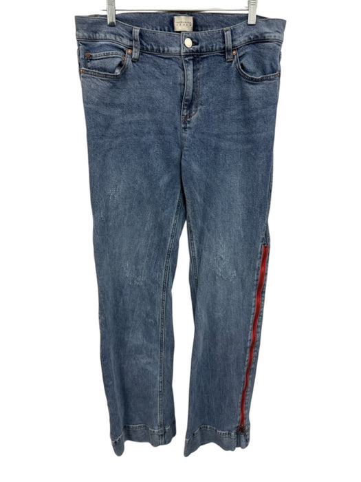 Alice + Olivia Jeans Size 32 Light Wash Cotton Zip Fly Side Zip Mid Rise Jeans Light Wash / 32
