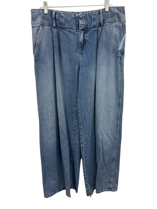 Alice + Olivia Jeans Size 32 Medium Wash Cotton Zip Fly Hook & Eye Flare Jeans Medium Wash / 32