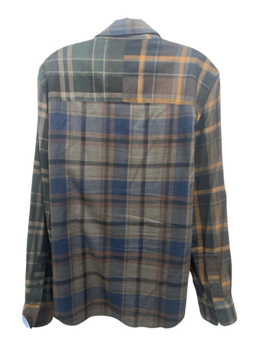 Paige Size M Green & Black Cotton Blend Plaid Button Up Men's Long Sleeve Shirt Green & Black / M