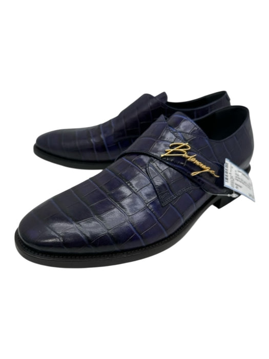 Balenciaga Shoe Size 41 Like New Blue Leather Embossed Single monk strap Shoes Blue / 41