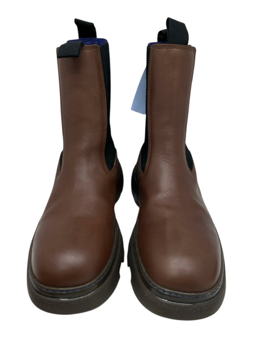Burberry Shoe Size 42 Brown Leather Solid Chelsea Men's Shoes Brown / 42