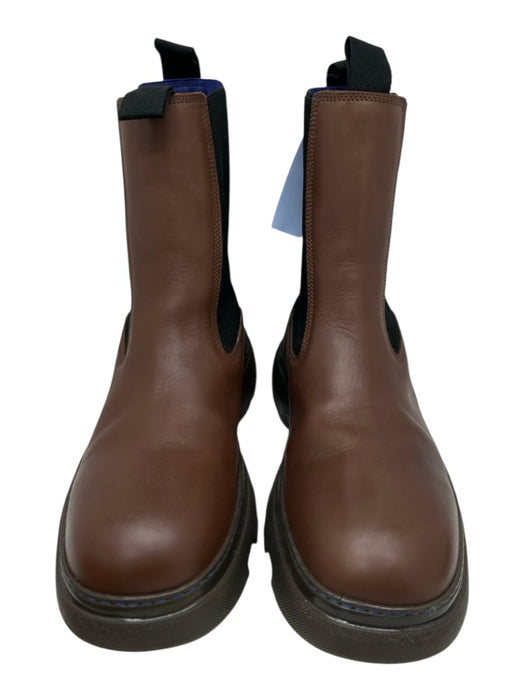 Burberry Shoe Size 42 Brown Leather Solid Chelsea Men's Shoes Brown / 42