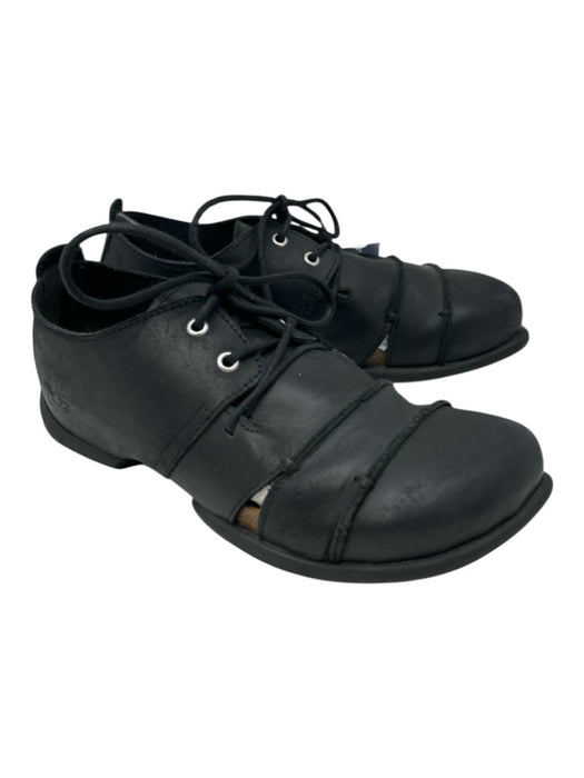 John Fluevog Shoe Size 8 Black Leather Solid Sandal Lace Up Men's Shoes Black / 8