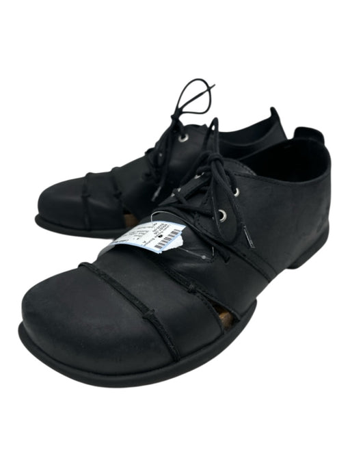 John Fluevog Shoe Size 8 Black Leather Solid Sandal Lace Up Men's Shoes Black / 8
