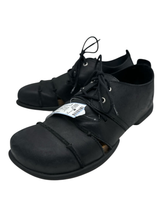 John Fluevog Shoe Size 8 Black Leather Solid Sandal Lace Up Men's Shoes Black / 8