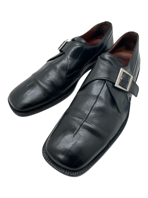 Sandro Shoe Size 9 Black Leather Solid Single Monkstrap Dress Men's Shoes Black / 9
