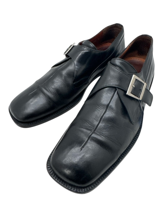 Sandro Shoe Size 9 Black Leather Solid Single Monkstrap Dress Men's Shoes Black / 9