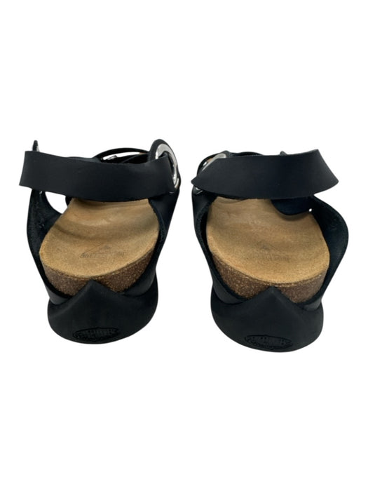John Fluevog Shoe Size 8 Black Leather Solid Sandal Men's Shoes Black / 8