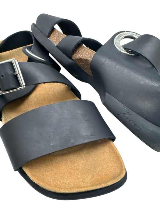 John Fluevog Shoe Size 8 Black Leather Solid Sandal Men's Shoes Black / 8