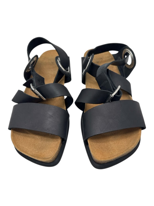 John Fluevog Shoe Size 8 Black Leather Solid Sandal Men's Shoes Black / 8